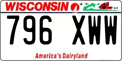 WI license plate 796XWW