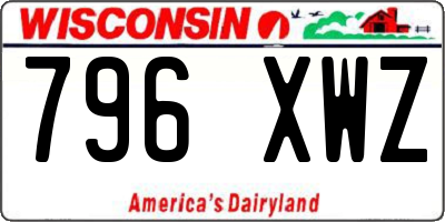 WI license plate 796XWZ