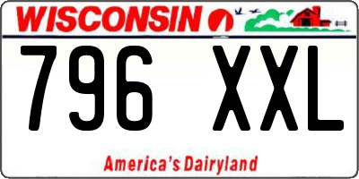 WI license plate 796XXL