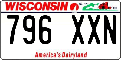 WI license plate 796XXN