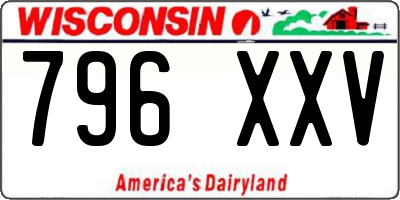 WI license plate 796XXV