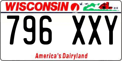 WI license plate 796XXY