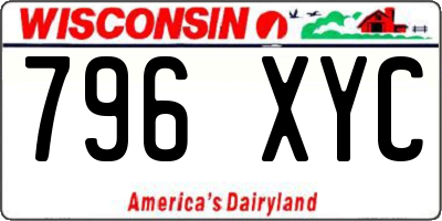 WI license plate 796XYC