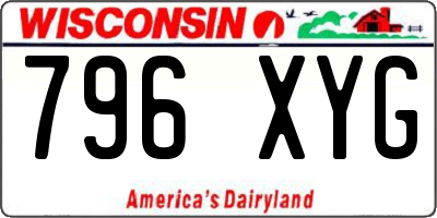 WI license plate 796XYG
