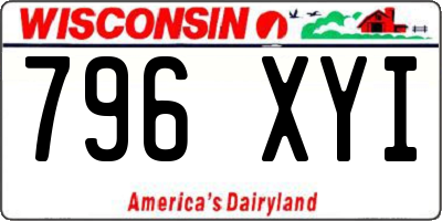 WI license plate 796XYI