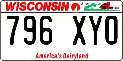 WI license plate 796XYO