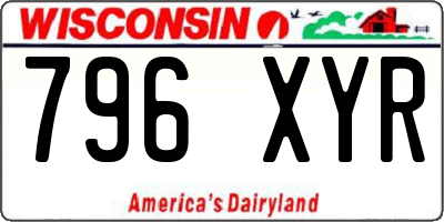 WI license plate 796XYR