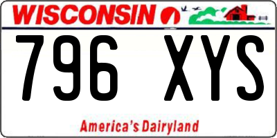 WI license plate 796XYS