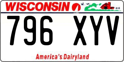 WI license plate 796XYV