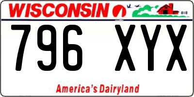 WI license plate 796XYX