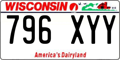WI license plate 796XYY