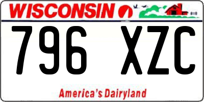 WI license plate 796XZC
