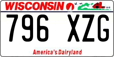 WI license plate 796XZG