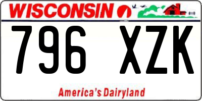 WI license plate 796XZK