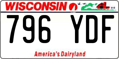 WI license plate 796YDF