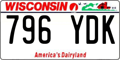 WI license plate 796YDK