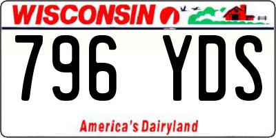 WI license plate 796YDS