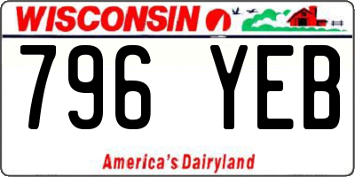 WI license plate 796YEB