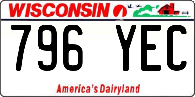WI license plate 796YEC