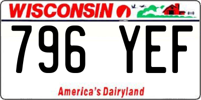 WI license plate 796YEF