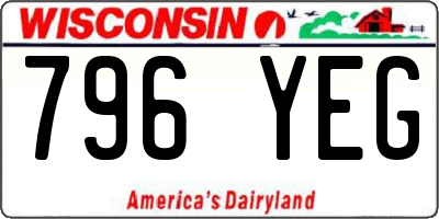 WI license plate 796YEG