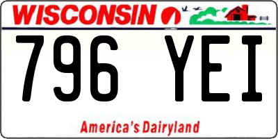 WI license plate 796YEI