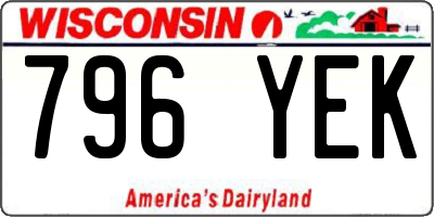 WI license plate 796YEK
