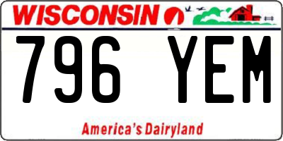 WI license plate 796YEM
