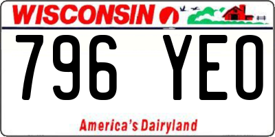 WI license plate 796YEO