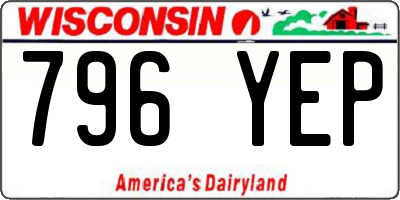 WI license plate 796YEP