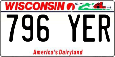 WI license plate 796YER