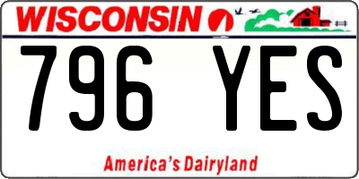 WI license plate 796YES