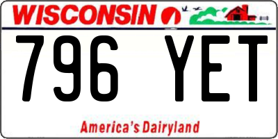 WI license plate 796YET