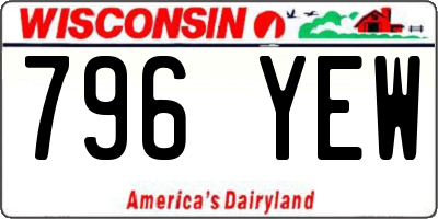WI license plate 796YEW