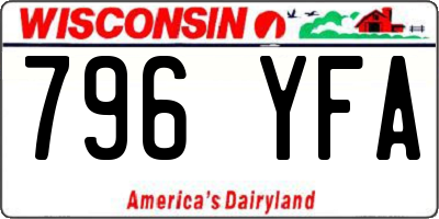 WI license plate 796YFA