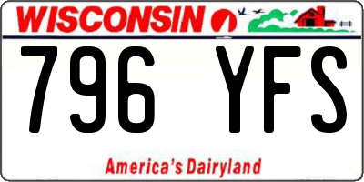 WI license plate 796YFS