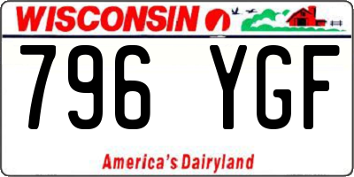 WI license plate 796YGF