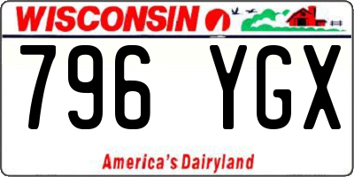 WI license plate 796YGX
