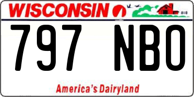 WI license plate 797NBO