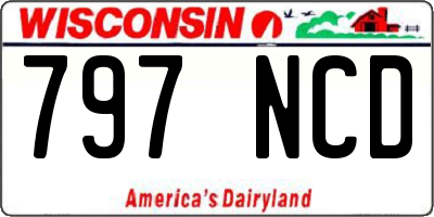 WI license plate 797NCD