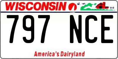 WI license plate 797NCE