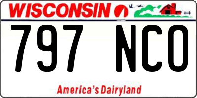 WI license plate 797NCO