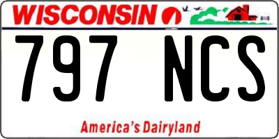 WI license plate 797NCS