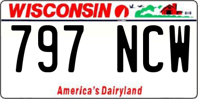 WI license plate 797NCW