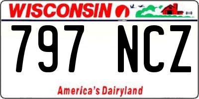 WI license plate 797NCZ