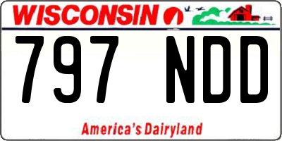 WI license plate 797NDD