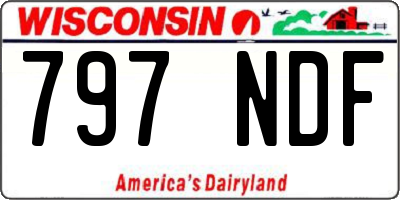 WI license plate 797NDF