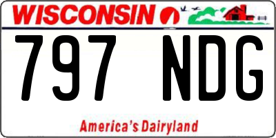 WI license plate 797NDG