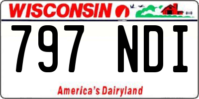 WI license plate 797NDI