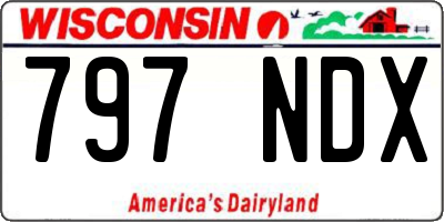 WI license plate 797NDX